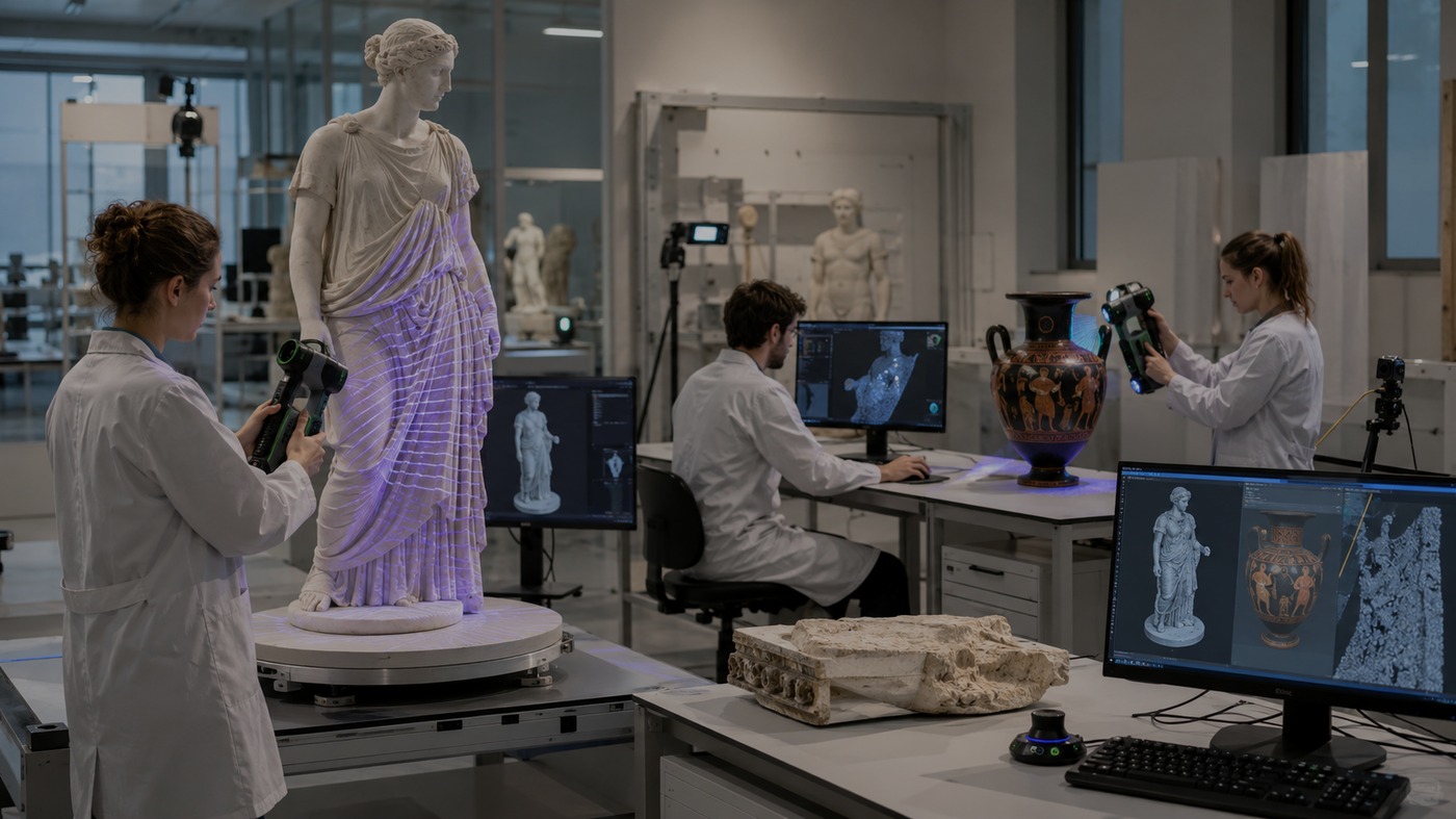 Ricercatori digitalizzano in 3D statue e reperti in un laboratorio